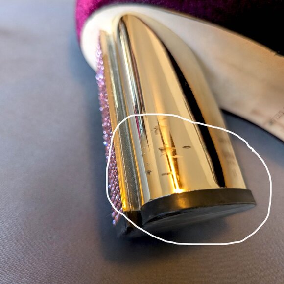 Kate Spade Sybil Burgundy Velvet Pumps with Rhinestone Block Heels Vero Cuoio - Picture 13 of 14